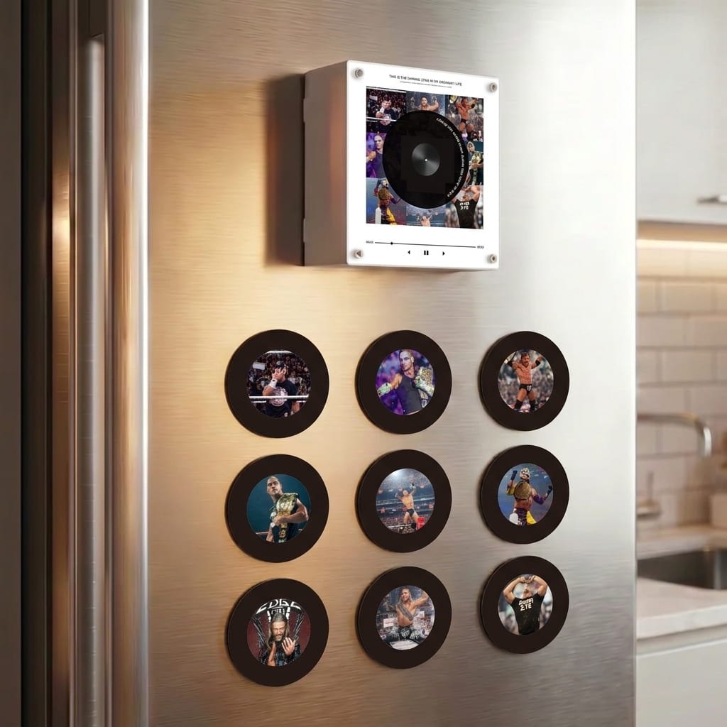 WWE Fridge Vinyl Player - Magnetic Record Player