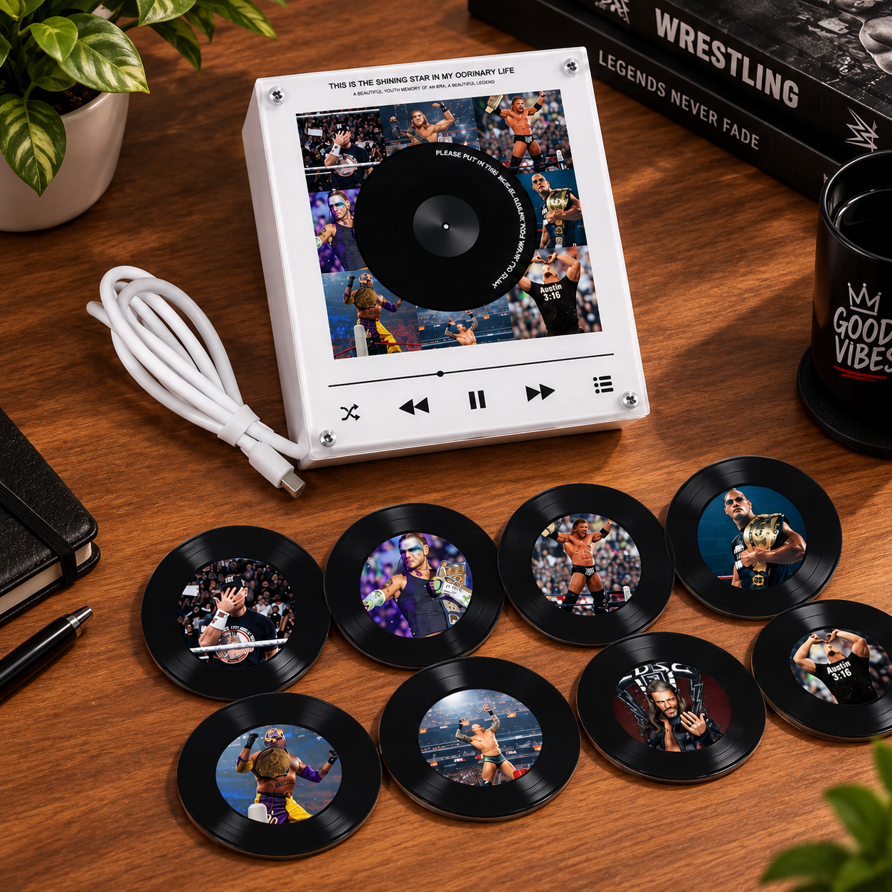 WWE Fridge Vinyl Player - Magnetic Record Player