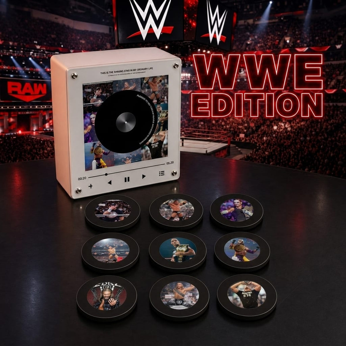 WWE Fridge Vinyl Player - Magnetic Record Player